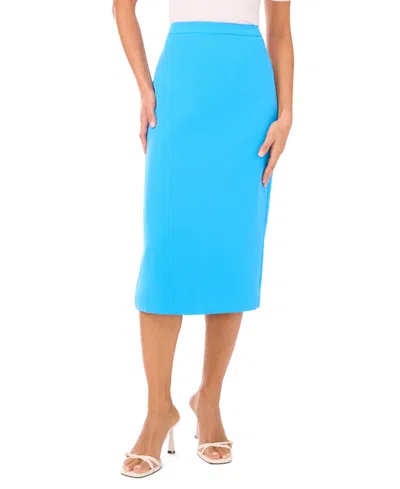 Cece Slim Midi Skirt In Blue