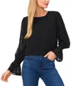 Cece Women's Smocked-cuff Blouse In Rich Black