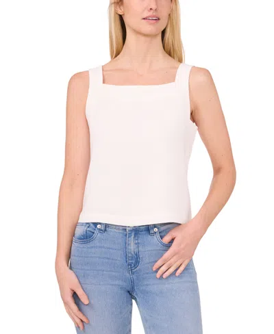 Cece Women's Square-neck Cropped Tank Top In New Ivory