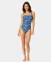 Cece Belted One-piece In Blue