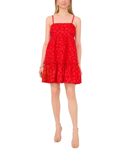 Cece Women's Square-neck Sleeveless Babydoll Dress In Mars Red