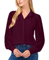 Cece Women's Stand-collar Long-sleeve Blouse In Pickled Beet