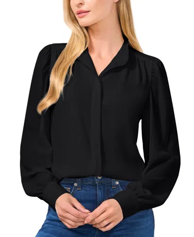 CECE WOMEN'S STAND-COLLAR LONG-SLEEVE BLOUSE