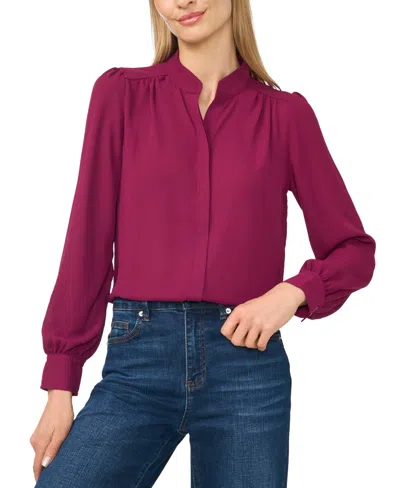 Cece Open Collar Blouse In Purple