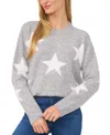 Cece Eyelash Star Sweater In Light Heather Grey