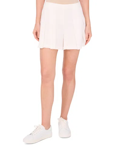 Cece Women's Stitched Pleated Shorts In New Ivory
