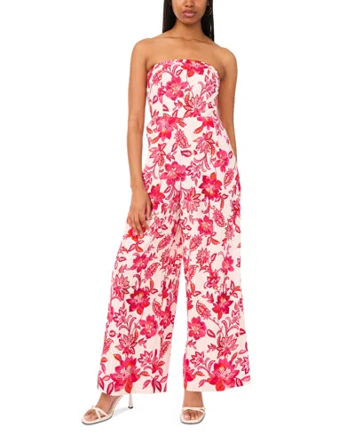 Cece Women's Strapless Smock-back Wide-leg Jumpsuit