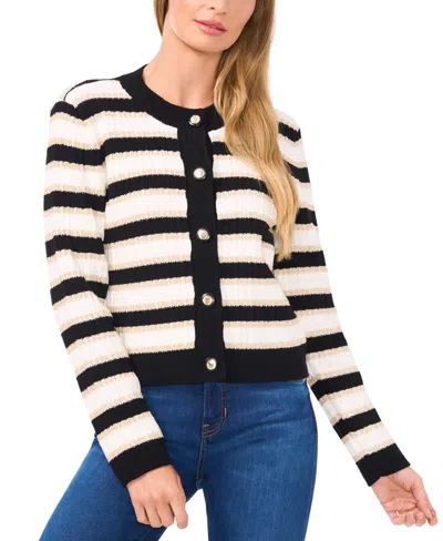 CECE WOMEN'S STRIPED CARDIGAN