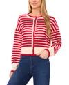 Cece Women's Striped Long-sleeve Cardigan Sweater In Multi