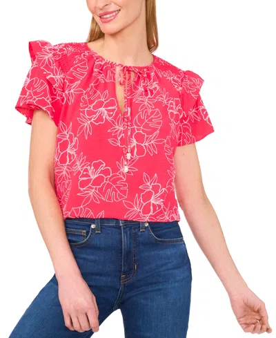 Cece Women's Tie-neck Tiered-ruffle-sleeve Blouse