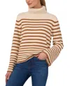 Cece Stripe Turtleneck Sweater In Malted