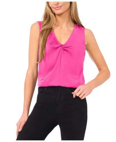 Cece Women's Twist V-neck Sleeveless Top In Pink