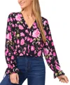 Cece V Neck Button Down Top In Pink