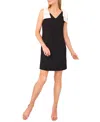 Cece Women's V-neck Contrast-bow Sleeveless Dress In Black