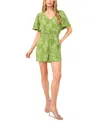 Cece Women's V-neck Smocked-waist Flutter-sleeve Romper