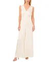 Cece Smocked Waist Sleeveless Wide Leg Jumpsuit In New Ivory