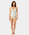 Cece Ruffle V-wire Tankini In White