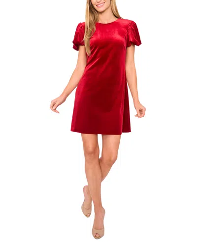 Cece Women's Velvet Bubble-sleeve Mini Dress In Multi