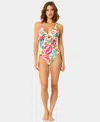 Cece Ruffle One-piece In Multi