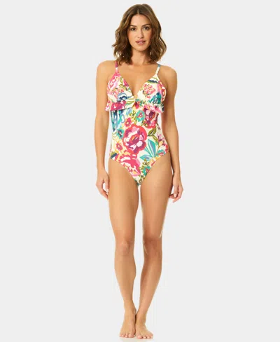 Cece Women's V-neck One-piece Swimsuit In Multi