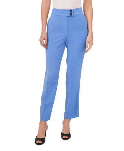 Cece Women's Wear To Work Cropped Pants With Wide Waistband In Blue Jay