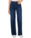 Cece Women's Wide-leg High-rise Raw-hem Jeans In Riviera Wash