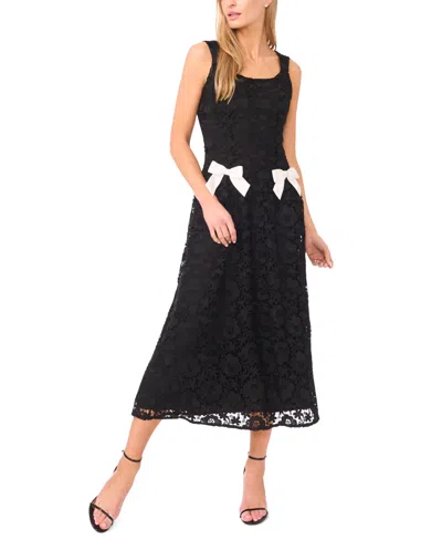 Cece Women's Wide Strap Princess Scoop Neck Midi Dress In Black