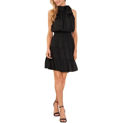 Cece Womens A-line Polyester Halter Dress In Black