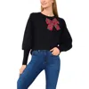 Cece Womens Bow Knit Crewneck Sweater In Black