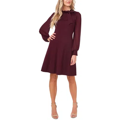 Cece Womens Bow-neck Knee-length Sweaterdress In Multi