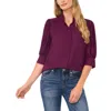 Cece Puff Sleeve Button-up Shirt In Multi