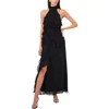 Cece Womens Chiffon Halter Evening Dress In Black
