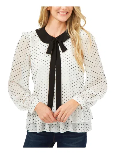 Cece Womens Chiffon Office Blouse In Multi