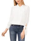 Cece Ruffle Bell Sleeve Crepe Top In White