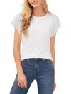 Cece Eyelet Flutter Sleeve T-shirt In Multi