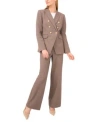Cece Womens Double Breasted Blazer Tailored Pants In Brown