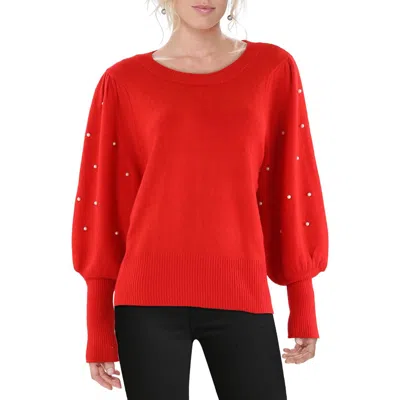 Cece Womens Embellished Knit Pullover Sweater