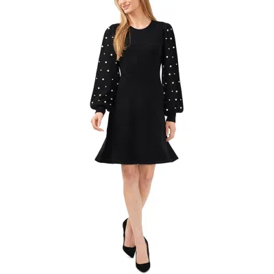 Cece Womens Embellished Knit Sweaterdress In Black