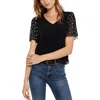 Cece Womens Embellished Polyester Pullover Top In Black