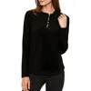 Cece Womens Embellished Ruffle Neck Blouse In Black