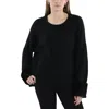 Cece Womens Faux Fur Acrylic Crewneck Sweater In Black
