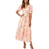 Cece Womens Floral Print Linen Maxi Dress