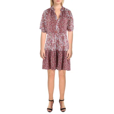 Cece Womens Floral Print Polyester Mini Dress