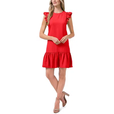 Cece Womens Flutter Sleeve Short Mini Dress