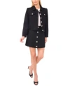 Cece Womens Jacket Denim Mini Skirt In Black