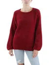 Cece Womens Knit Eyelash Pullover Sweater In Red