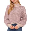 Cece Multicolored Knit Mock Neck Sweater In Multi