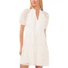 Cece Puff Sleeve Babydoll Lace Minidress In White