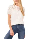 Shop Cece Womens Lace Ruffled Pullover Top In White