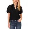 Cece Raglan Sleeve Lace Top In Black